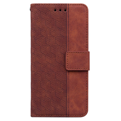 Phone Leather Shell for Huawei nova Y61 4G / Enjoy 50z 4G Wallet Case Geometry Pattern Imprinted Stand Cover