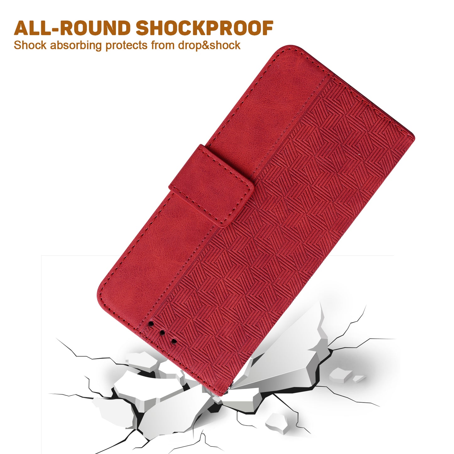Phone Leather Shell for Huawei nova Y61 4G / Enjoy 50z 4G Wallet Case Geometry Pattern Imprinted Stand Cover