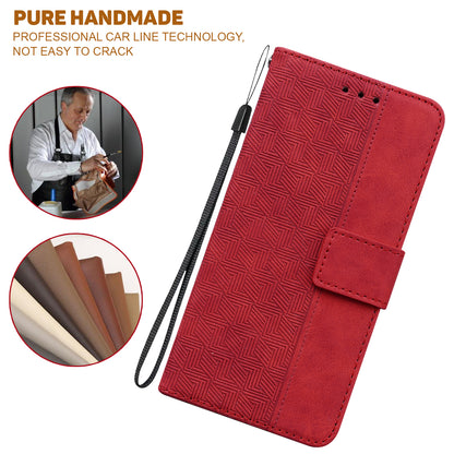 Phone Leather Shell for Huawei nova Y61 4G / Enjoy 50z 4G Wallet Case Geometry Pattern Imprinted Stand Cover