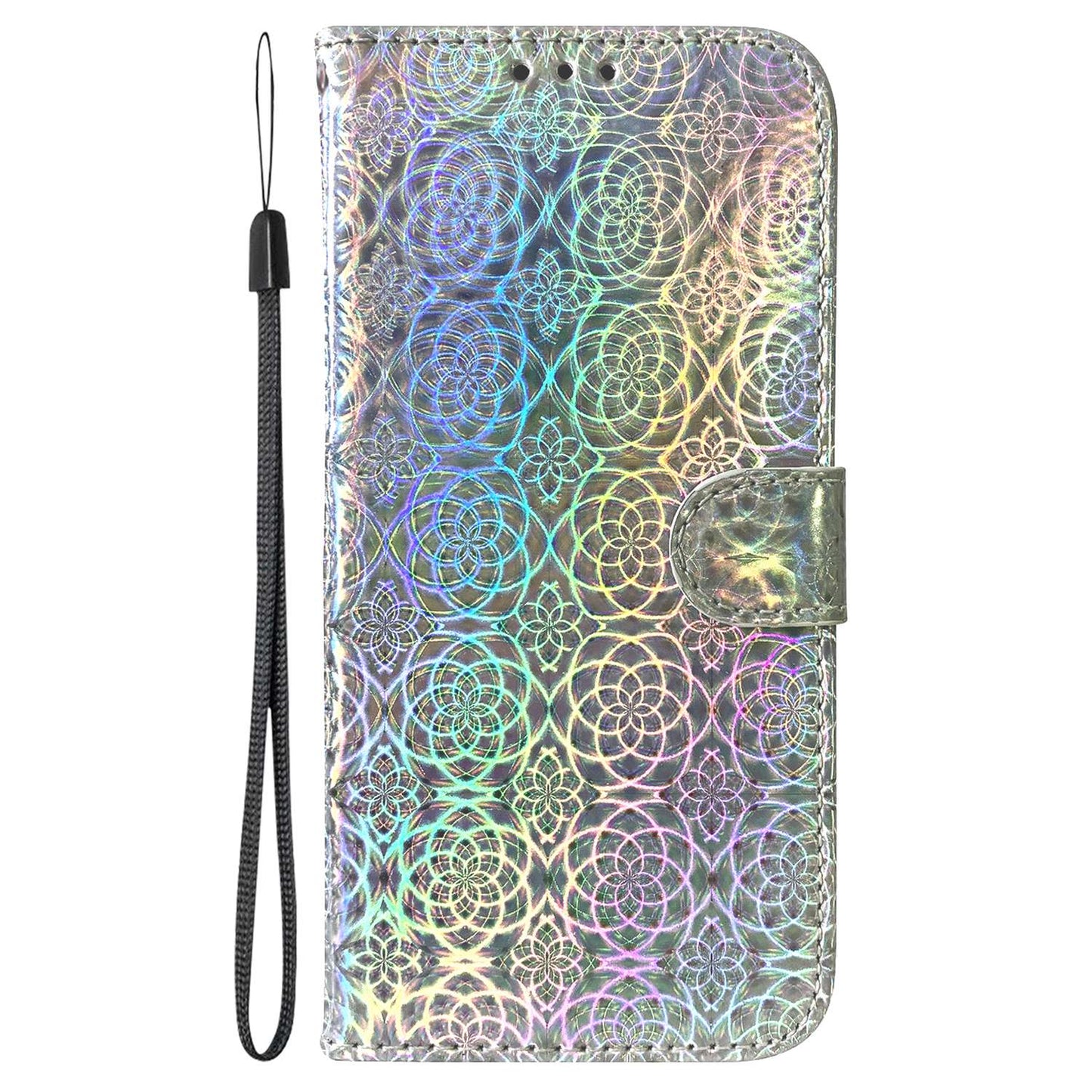 For Huawei nova Y61 4G / Enjoy 50z 4G Dazzling Flower Pattern Stand Phone Case PU Leather Phone Wallet Cover