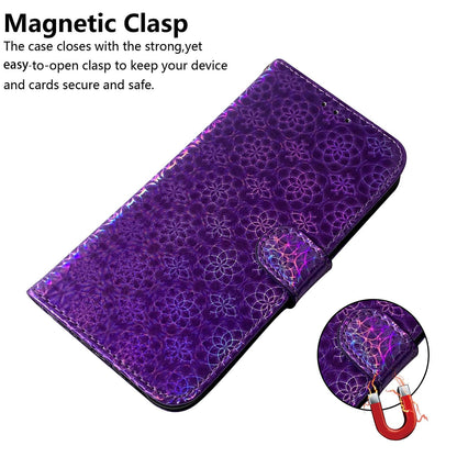 For Huawei nova Y61 4G / Enjoy 50z 4G Dazzling Flower Pattern Stand Phone Case PU Leather Phone Wallet Cover