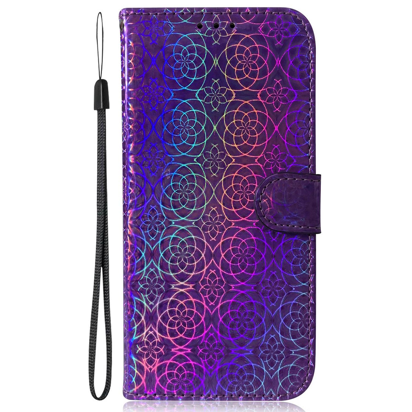 For Huawei nova Y61 4G / Enjoy 50z 4G Dazzling Flower Pattern Stand Phone Case PU Leather Phone Wallet Cover