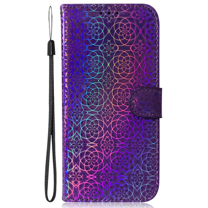 For Huawei nova Y61 4G / Enjoy 50z 4G Dazzling Flower Pattern Stand Phone Case PU Leather Phone Wallet Cover