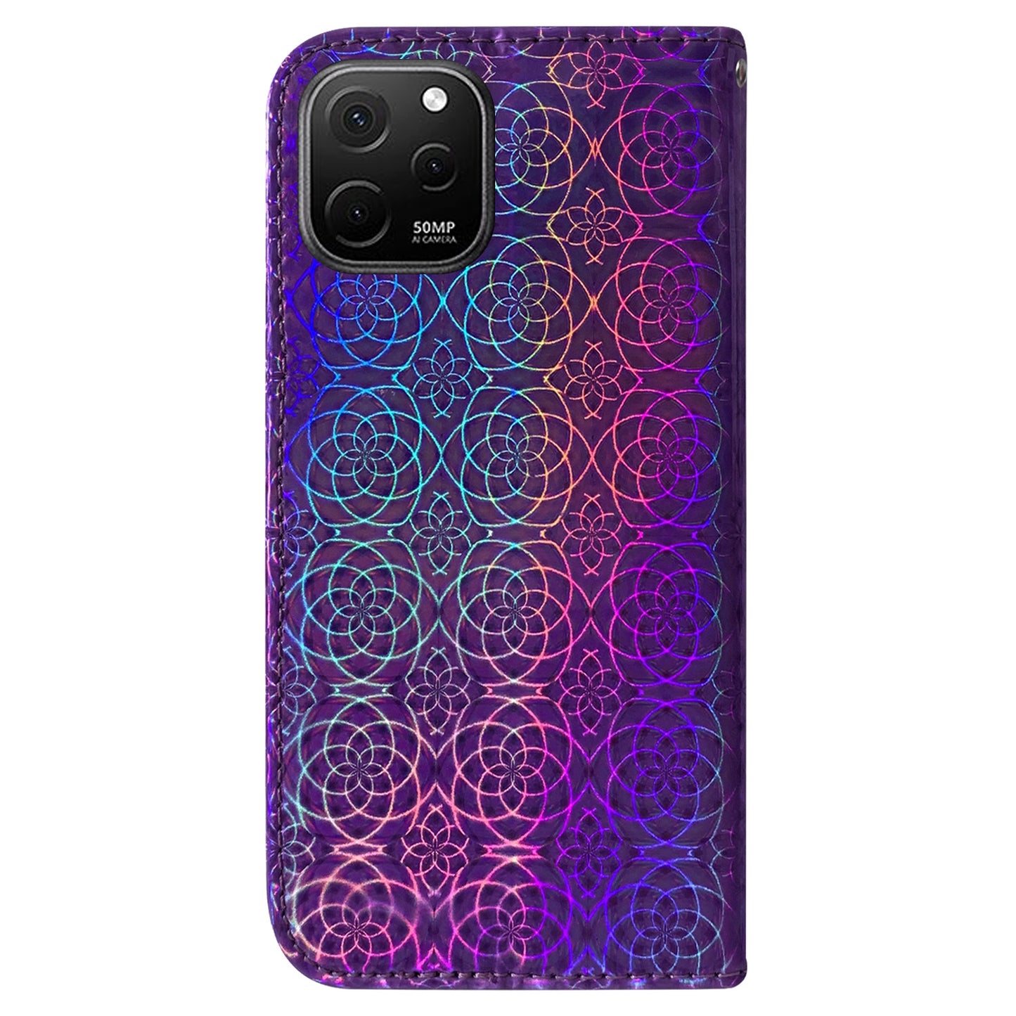 For Huawei nova Y61 4G / Enjoy 50z 4G Dazzling Flower Pattern Stand Phone Case PU Leather Phone Wallet Cover