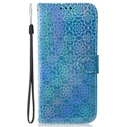 For Huawei nova Y61 4G / Enjoy 50z 4G Dazzling Flower Pattern Stand Phone Case PU Leather Phone Wallet Cover