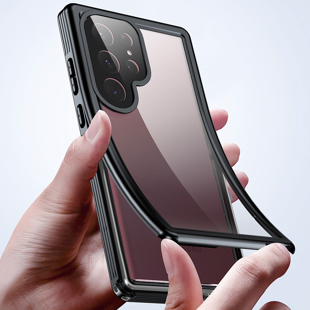 For Samsung Galaxy S23 Ultra IP68 Waterproof Phone Case Anti-Drop PC Neoprene Phone Cover for Outdoor Hiking Climbing