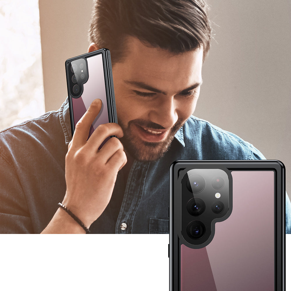 For Samsung Galaxy S23 Ultra IP68 Waterproof Phone Case Anti-Drop PC Neoprene Phone Cover for Outdoor Hiking Climbing