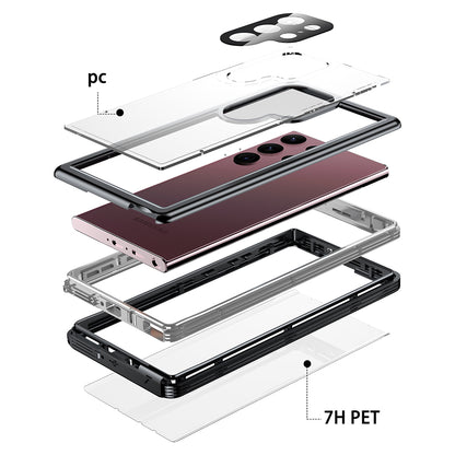 For Samsung Galaxy S23 Ultra IP68 Waterproof Phone Case Anti-Drop PC Neoprene Phone Cover for Outdoor Hiking Climbing