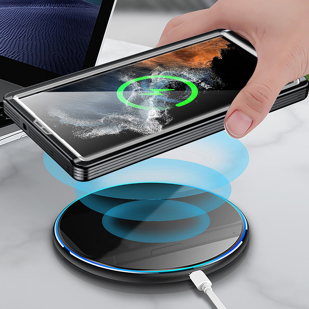 For Samsung Galaxy S23 Ultra IP68 Waterproof Phone Case Anti-Drop PC Neoprene Phone Cover for Outdoor Hiking Climbing