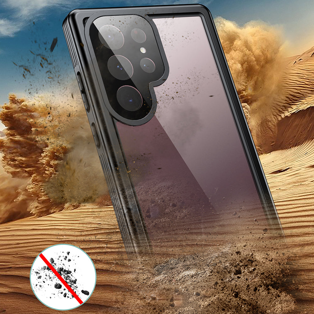 For Samsung Galaxy S23 Ultra IP68 Waterproof Phone Case Anti-Drop PC Neoprene Phone Cover for Outdoor Hiking Climbing