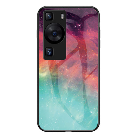 For Huawei P60 / P60 Pro 5G PC+TPU+Tempered Glass Starry Sky Pattern Phone Case Drop-proof Cover