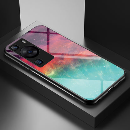 For Huawei P60 / P60 Pro 5G PC+TPU+Tempered Glass Starry Sky Pattern Phone Case Drop-proof Cover
