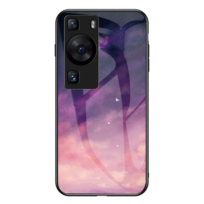 For Huawei P60 / P60 Pro 5G PC+TPU+Tempered Glass Starry Sky Pattern Phone Case Drop-proof Cover