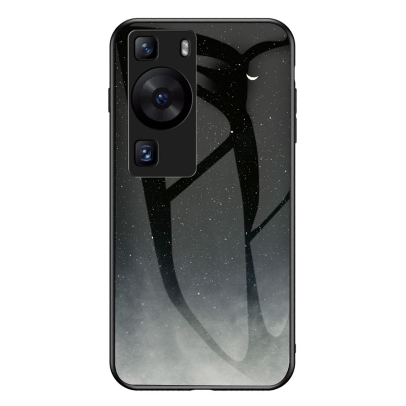 For Huawei P60 / P60 Pro 5G PC+TPU+Tempered Glass Starry Sky Pattern Phone Case Drop-proof Cover