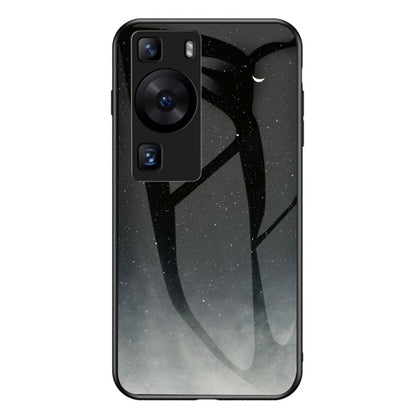 For Huawei P60 / P60 Pro 5G PC+TPU+Tempered Glass Starry Sky Pattern Phone Case Drop-proof Cover