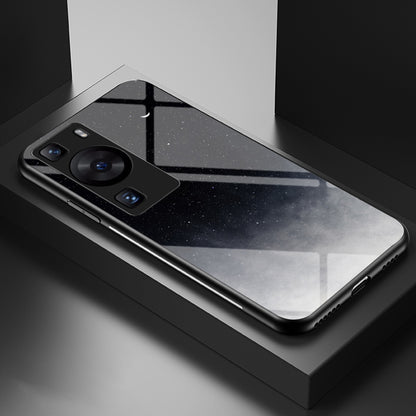 For Huawei P60 / P60 Pro 5G PC+TPU+Tempered Glass Starry Sky Pattern Phone Case Drop-proof Cover
