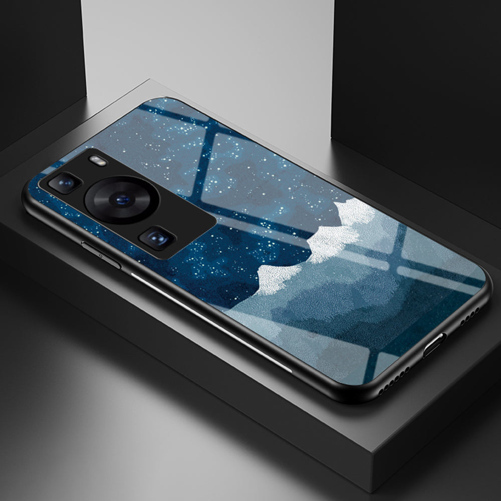 For Huawei P60 / P60 Pro 5G PC+TPU+Tempered Glass Starry Sky Pattern Phone Case Drop-proof Cover