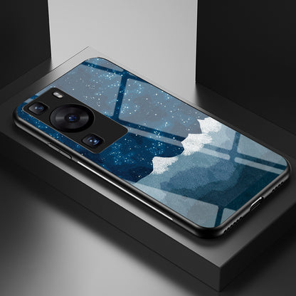 For Huawei P60 / P60 Pro 5G PC+TPU+Tempered Glass Starry Sky Pattern Phone Case Drop-proof Cover