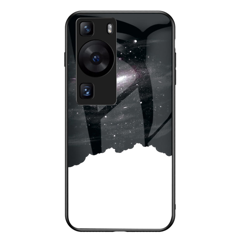 For Huawei P60 / P60 Pro 5G PC+TPU+Tempered Glass Starry Sky Pattern Phone Case Drop-proof Cover