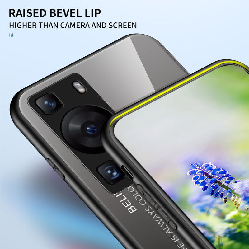 For Huawei P60 / P60 Pro Gradient Phone Case Tempered Glass+PC+TPU Shockproof Phone Cover