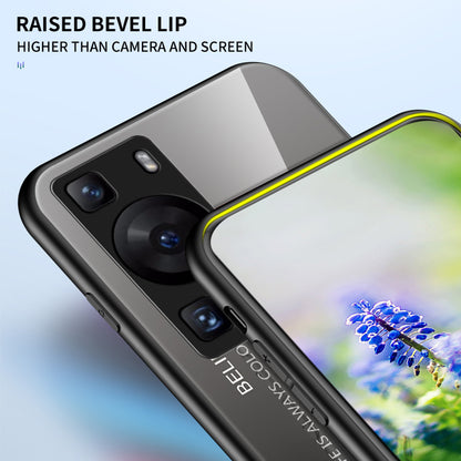 For Huawei P60 / P60 Pro Gradient Phone Case Tempered Glass+PC+TPU Shockproof Phone Cover