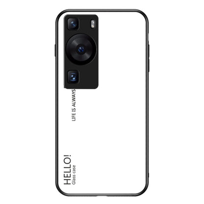 For Huawei P60 / P60 Pro Gradient Phone Case Tempered Glass+PC+TPU Shockproof Phone Cover