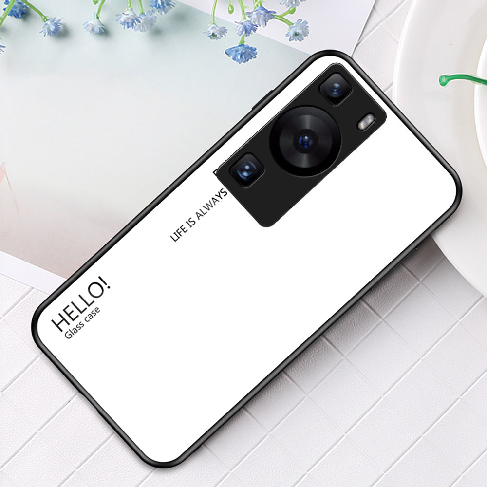 For Huawei P60 / P60 Pro Gradient Phone Case Tempered Glass+PC+TPU Shockproof Phone Cover