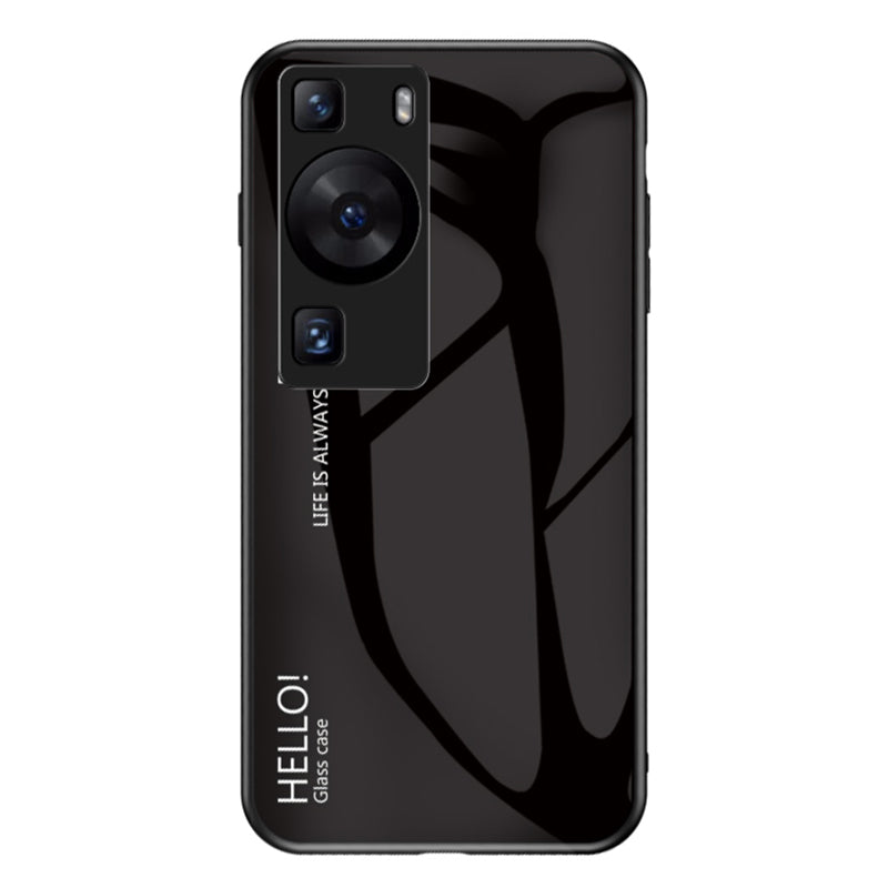 For Huawei P60 / P60 Pro Gradient Phone Case Tempered Glass+PC+TPU Shockproof Phone Cover
