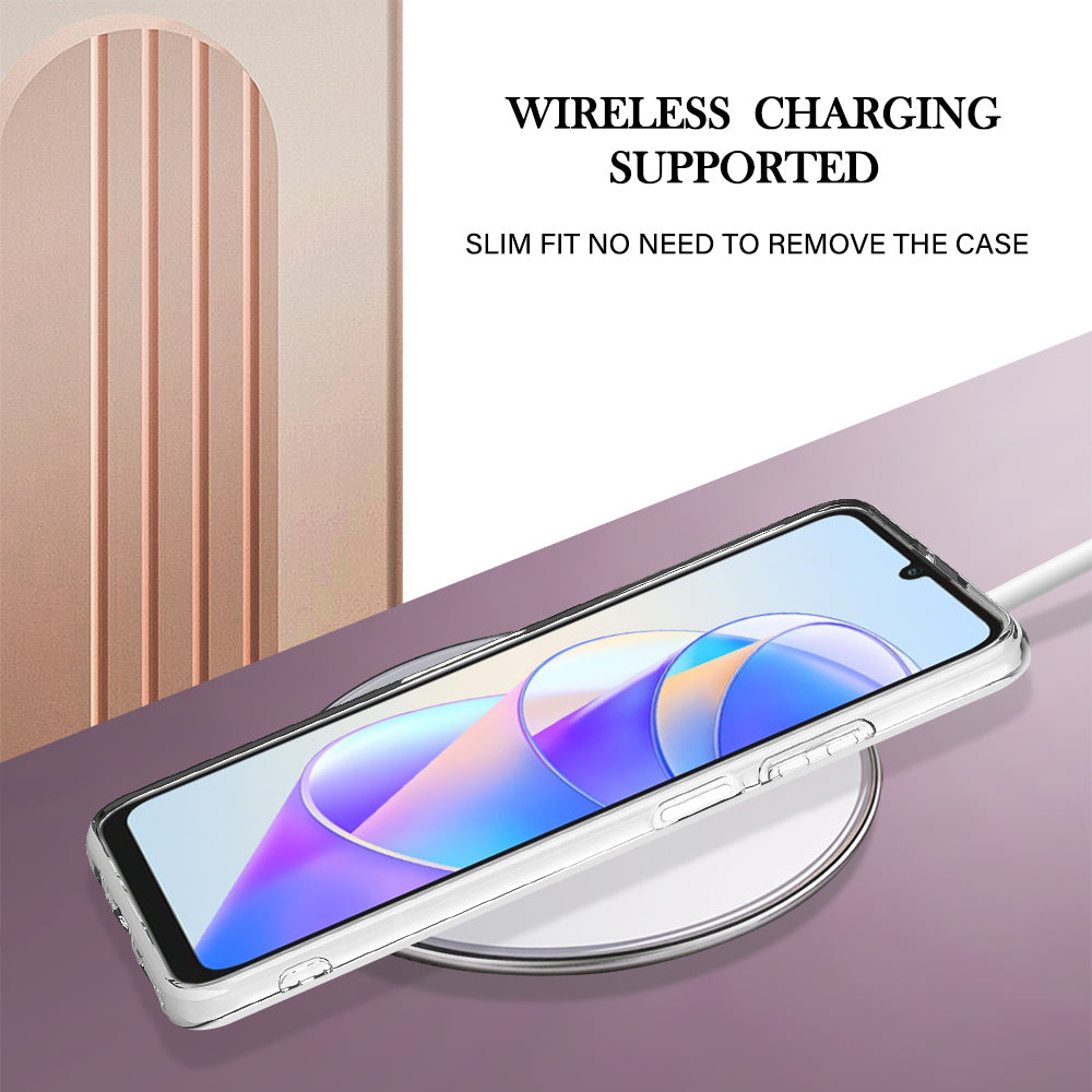 YB IMD Series-2 For Honor X7a 4G Electroplating Soft TPU Anti-drop Cover IMD Marble Pattern Phone Case