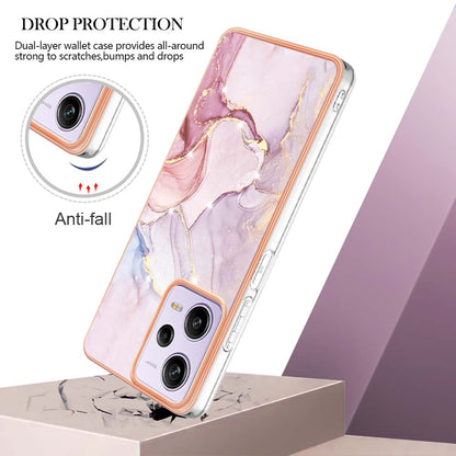 YB IMD Series-2 For Xiaomi Poco X5 Pro 5G / Redmi Note 12 Pro Speed 5G / Note 12 Pro 5G PU Phone Case Marble Pattern IMD Electroplating Back Cover