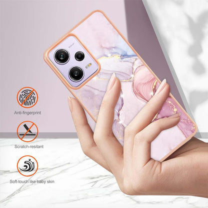 YB IMD Series-2 For Xiaomi Poco X5 Pro 5G / Redmi Note 12 Pro Speed 5G / Note 12 Pro 5G PU Phone Case Marble Pattern IMD Electroplating Back Cover