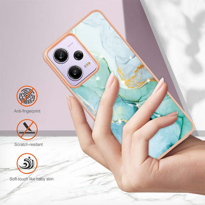 YB IMD Series-2 For Xiaomi Poco X5 Pro 5G / Redmi Note 12 Pro Speed 5G / Note 12 Pro 5G PU Phone Case Marble Pattern IMD Electroplating Back Cover