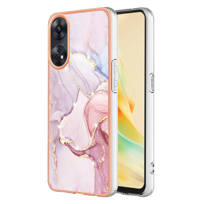 YB IMD Series-2 For Oppo Reno8 T 4G Soft TPU Anti-scratch Phone Case Electroplating IMD Marble Pattern Cover