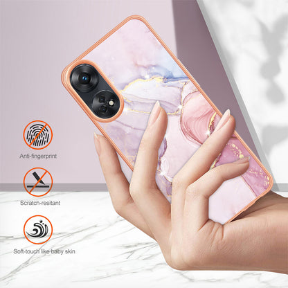 YB IMD Series-2 For Oppo Reno8 T 4G Soft TPU Anti-scratch Phone Case Electroplating IMD Marble Pattern Cover