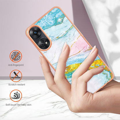 YB IMD Series-2 For Oppo Reno8 T 4G Soft TPU Anti-scratch Phone Case Electroplating IMD Marble Pattern Cover