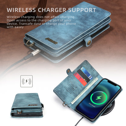 MEGSHI 021 Series For iPhone 14 Pro Magnetic Detachable Wallet PU Leather Protective Shell Folding Stand Phone Case