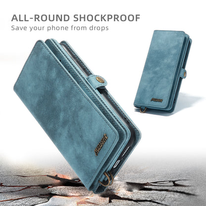 MEGSHI 021 Series For iPhone 14 Pro Magnetic Detachable Wallet PU Leather Protective Shell Folding Stand Phone Case