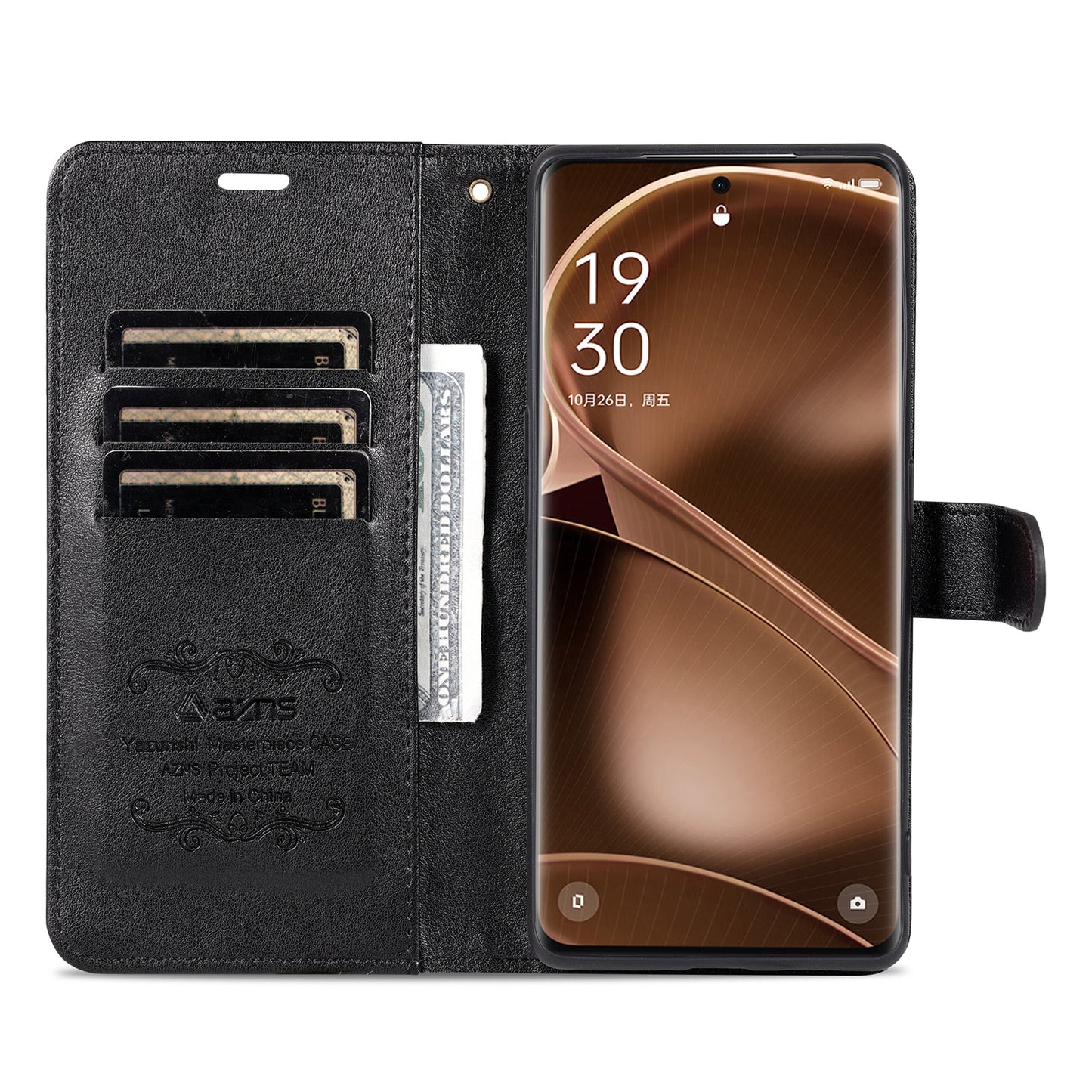 AZNS Phone Case for Oppo Find X6 Pro Mobile Phone Cover PU Leather Stand Wallet Shell