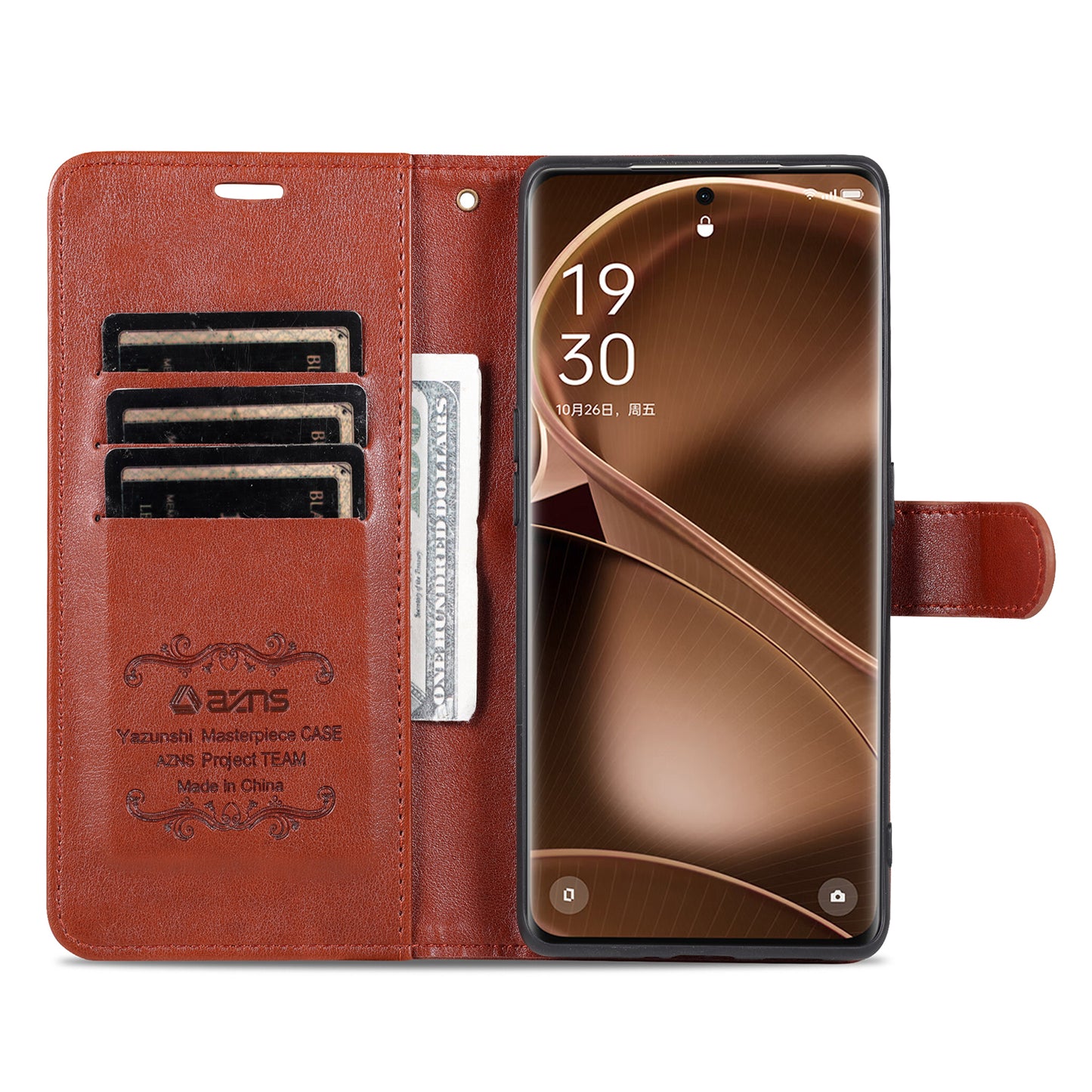 AZNS Phone Case for Oppo Find X6 Pro Mobile Phone Cover PU Leather Stand Wallet Shell