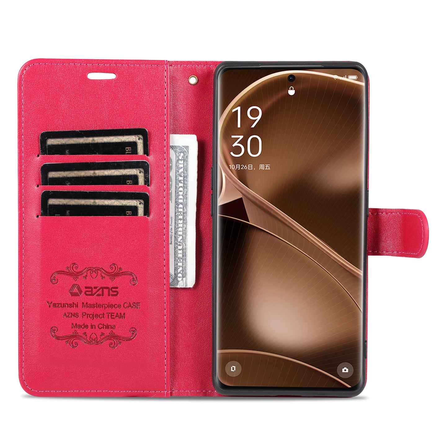 AZNS Phone Case for Oppo Find X6 Pro Mobile Phone Cover PU Leather Stand Wallet Shell