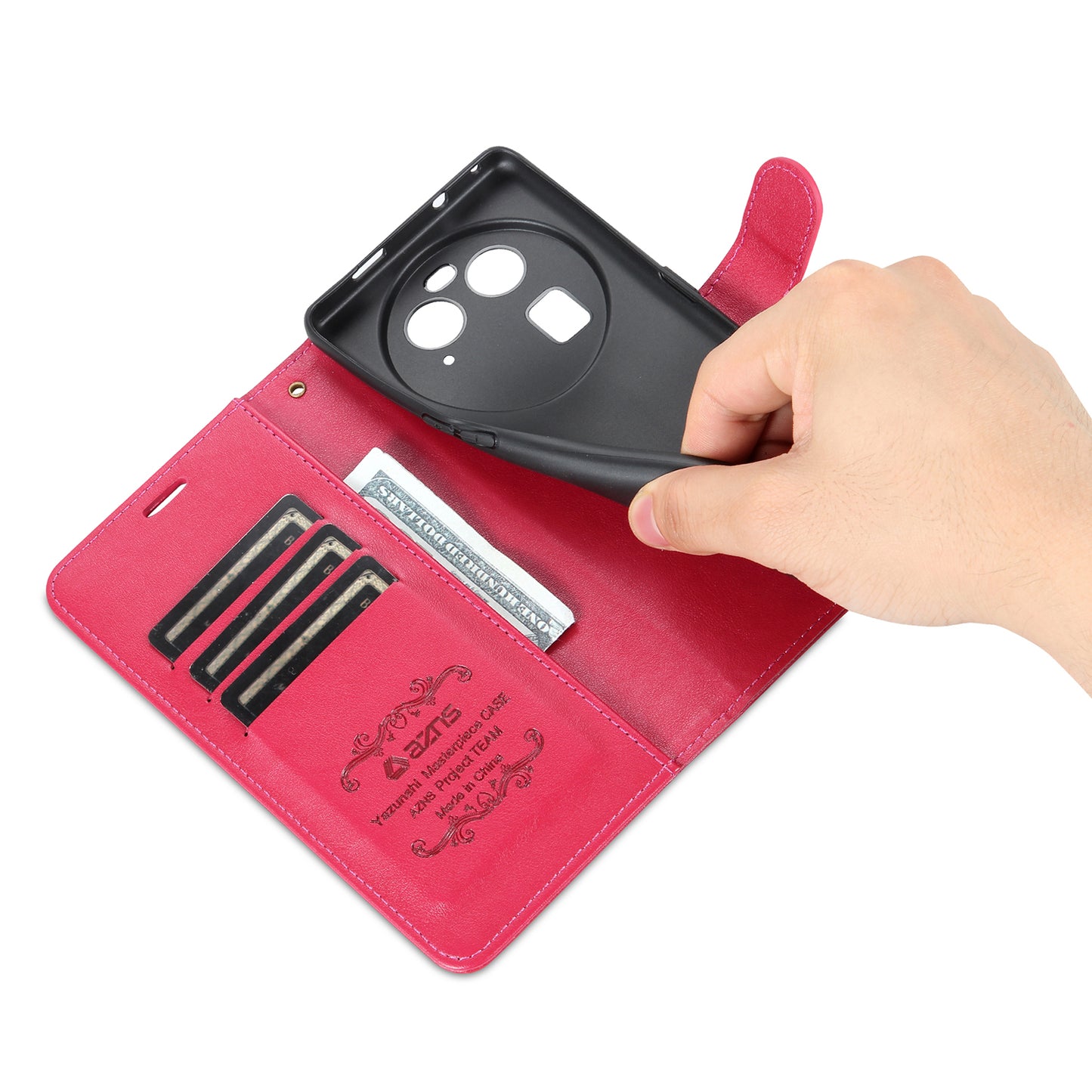 AZNS Phone Case for Oppo Find X6 Pro Mobile Phone Cover PU Leather Stand Wallet Shell