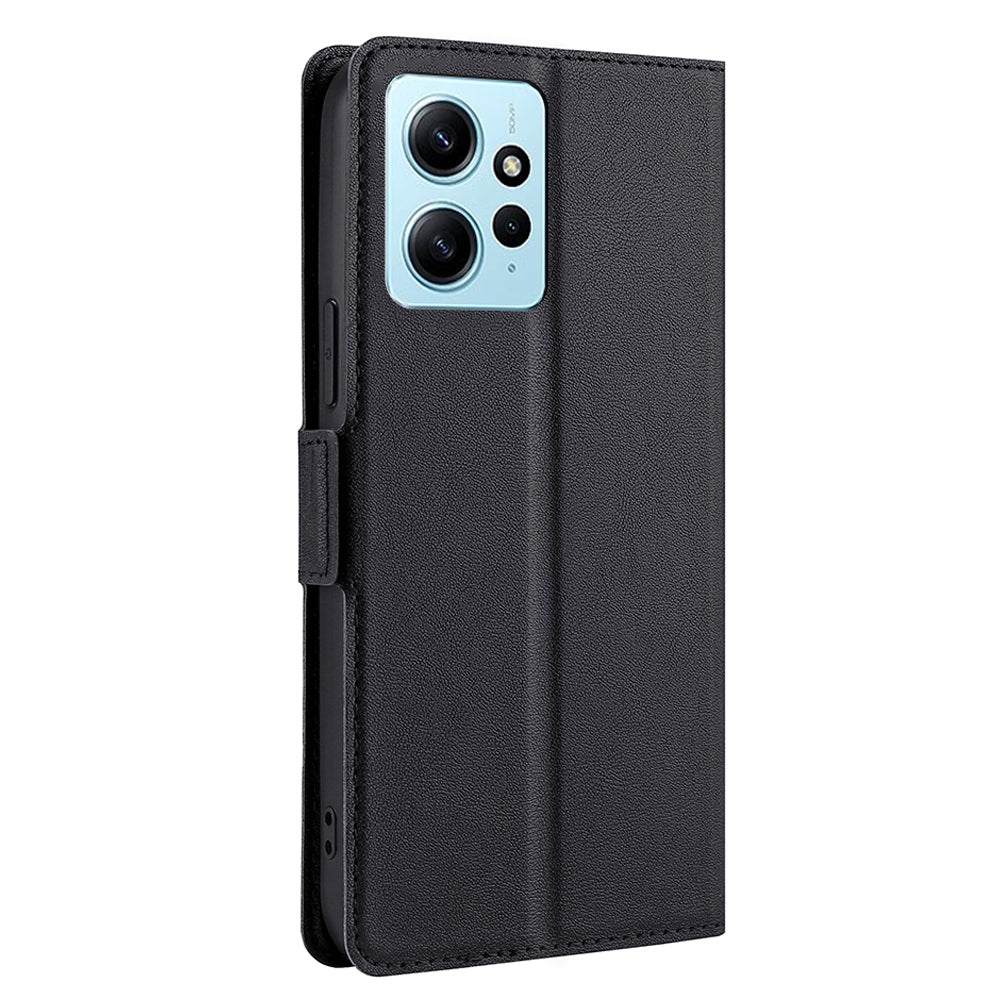 For Xiaomi Redmi Note 12 4G PU Leather Case with Card Slot Stand Flip Phone Cover