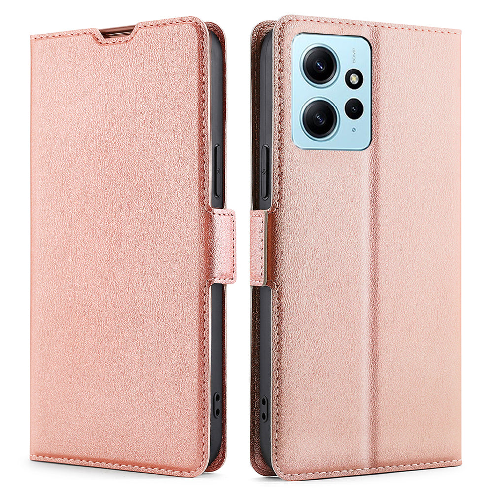 For Xiaomi Redmi Note 12 4G PU Leather Case with Card Slot Stand Flip Phone Cover