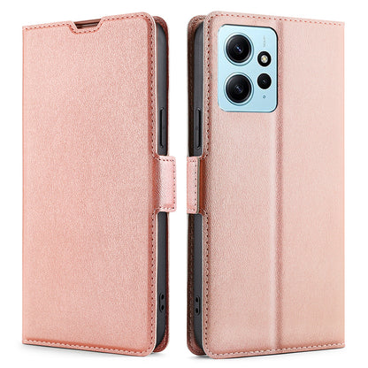For Xiaomi Redmi Note 12 4G PU Leather Case with Card Slot Stand Flip Phone Cover