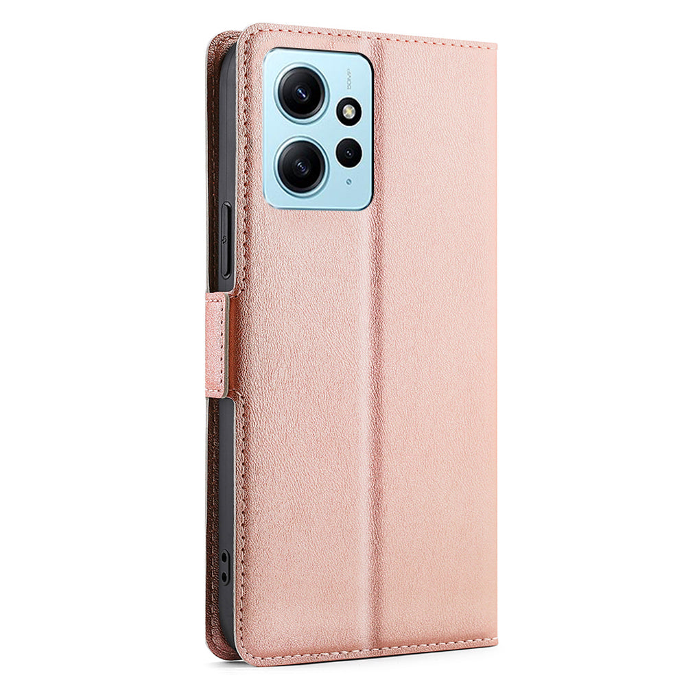 For Xiaomi Redmi Note 12 4G PU Leather Case with Card Slot Stand Flip Phone Cover