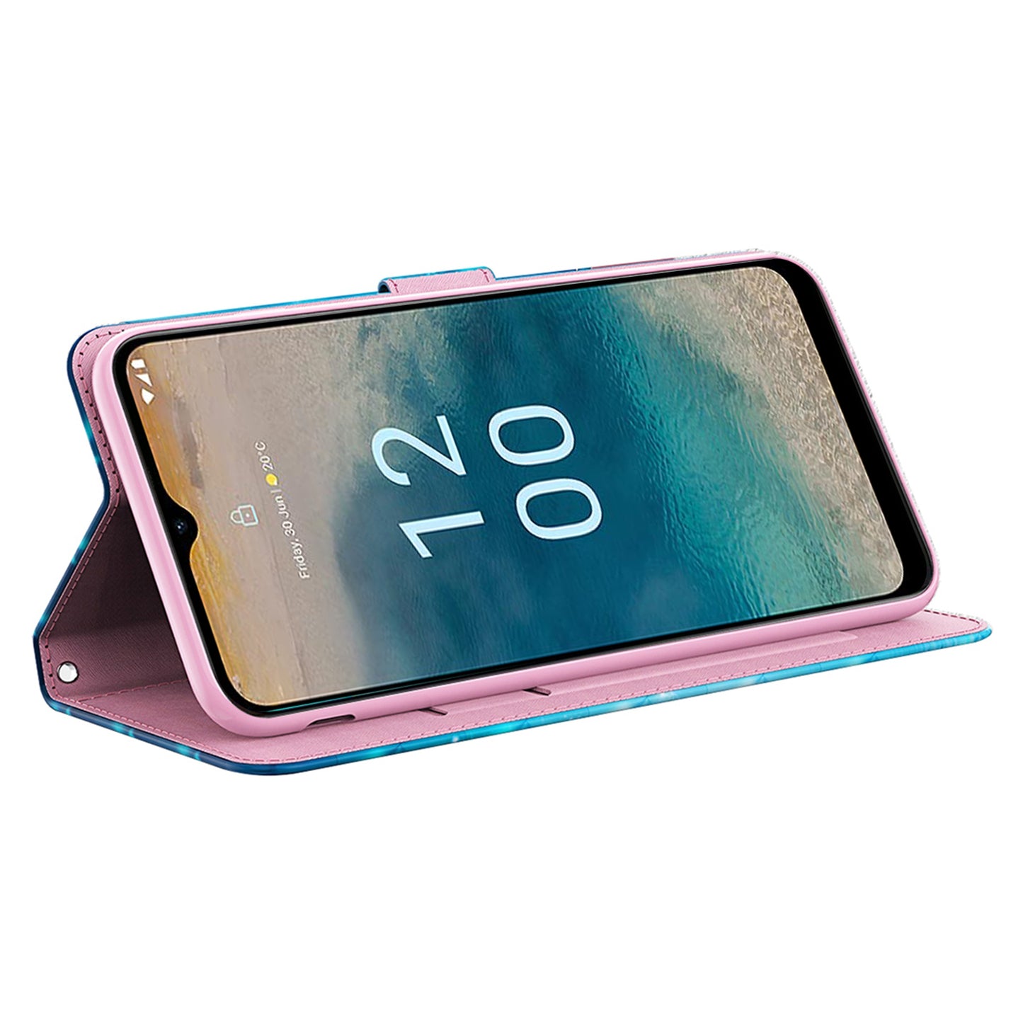 For Nokia G22 3D Pattern Printing Phone Leather Case Stand Cell Phone Wallet Cover with Strap