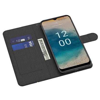 For Nokia G22 3D Pattern Printing Phone Leather Case Stand Cell Phone Wallet Cover with Strap