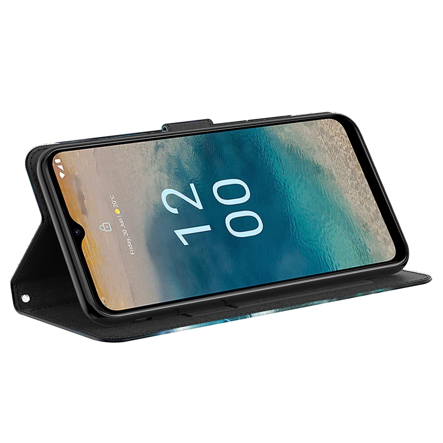 For Nokia G22 3D Pattern Printing Phone Leather Case Stand Cell Phone Wallet Cover with Strap