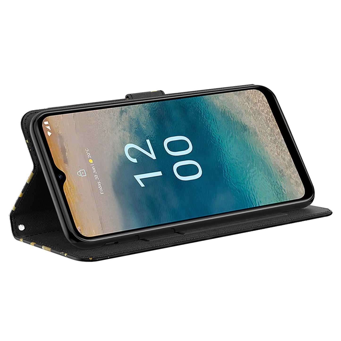 For Nokia G22 3D Pattern Printing Phone Leather Case Stand Cell Phone Wallet Cover with Strap