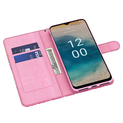 For Nokia G22 3D Pattern Printing Phone Leather Case Stand Cell Phone Wallet Cover with Strap